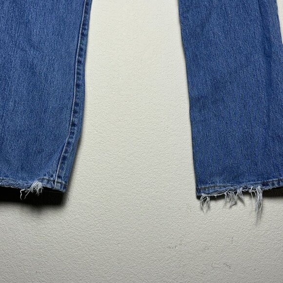 Levi 517 Denim Jean Pant Men 36x30 Western Blue Distressed Ripped Straight Boot - Picture 3 of 14